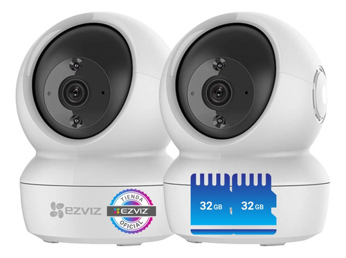 Kit X2 Camara Seguridad Ip Wifi Domo Ezviz + 2 Memorias 32gb