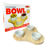 Petisqueira Bowl Madeira Personalizada 4 Peças Madlar Oferta