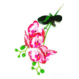 Planta Orquídea Artificial En Latex Con 2 Ramas Y 5 Flores