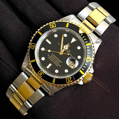 Rolex Submariner Date Aço E Ouro 18k 40mm & Mostrador Preto!