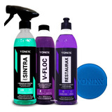 Sintra Fast + Restaurax + V-floc Shampoo Automotivo Vonixx