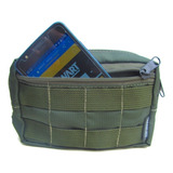 Bolso Molle Horizontal Para Colete Modular 15x11 600d Cor Verde