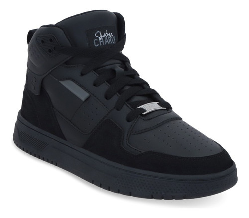 Tenis Sneakers Charly Dama Cintas Negro 667-28