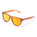 Gafas De Sol Polarizadas Hawkers One Raw Hombre Y Mujer Lente Amarillo Varilla Marrón Armazón Marrón Diseño Mirror