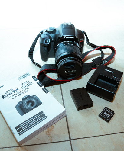 Cámara Digital Canon Eos Rebel T6 + Lente Canon 18-55 Mm