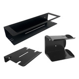 Accesorios De Baño Pared X3 Piezas Negro Acero Inoxidable