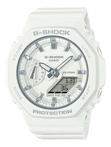 Reloj Casio G-shock Gma-s2100-7adr Mujer Color De La Correa Blanco Color Del Bisel Blanco Color Del Fondo Blanco