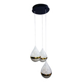 Candelabro Led 54w Moderno 3tonos Luz Diseño Gotas De Agua