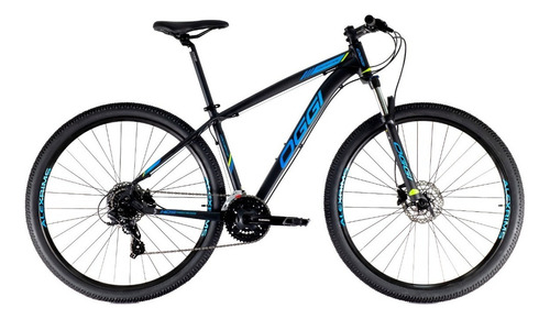 Mountain Bike Oggi Hacker Hds 2020 Aro 29 17  24v Freios De Disco Hidráulico Câmbios Shimano Tourney Ty700 Y Shimano Tourney Tx800 Cor Preto/azul