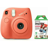 Fujifilm Instax Cámara Mini 7+ Coral Con 10 Fotos