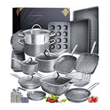 Batería De Cocina 23 Piezas Home Hero Gris