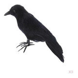 3 Unidades Artificial Cuervo Animal Pájaro Negro Taxidermia