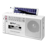 Radio Solar Cassette Bluetooth Vintage Am/fm Sd Recargable