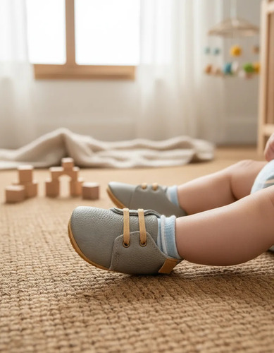 Zapatos De Piel Para Bebé, Primeros Pasos Antiderrapantes