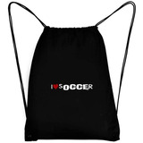 Teeburon Soccer I Love Soccer Sport Bag 18" X 13"