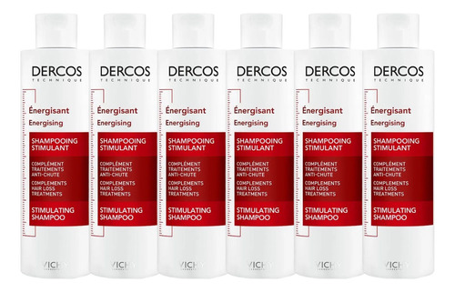 Combo X6 Dercos Shampoo Energizante Anticaída 200 Ml