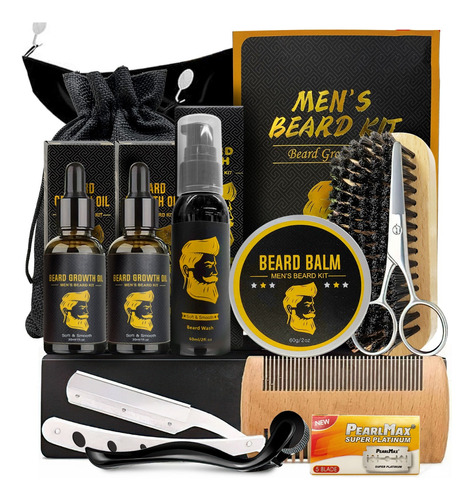 Kit Barba Cuidado Para Hombres, Set Herramientas De Aseo