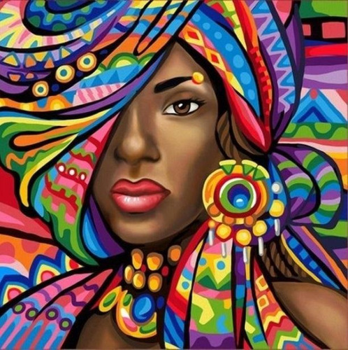 Diamond Painting Kit Mujer Negra Africana 30x30