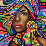 Diamond Painting Kit Mujer Negra Africana 30x30