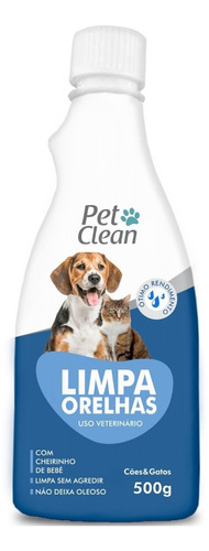 Solução Para Limpeza De Ouvidos Pet Cães E Gatos 500g