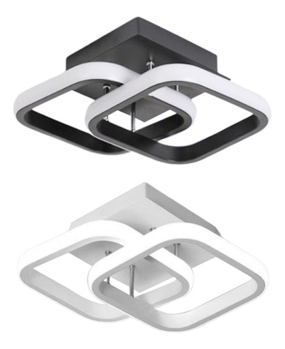 Lustre De Teto Led Para Banheiro Preto 24x20x12,5cm