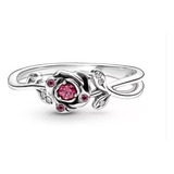 Pandora Anillo Rosa De La Bella Y La Bestia Original 