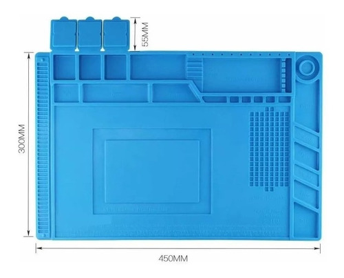 Manta  Anti Estática Com Divisória Azul S-160 G 300x450mm