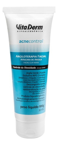Máscara De Argila Facial  Acne Control 100g Vita Derm