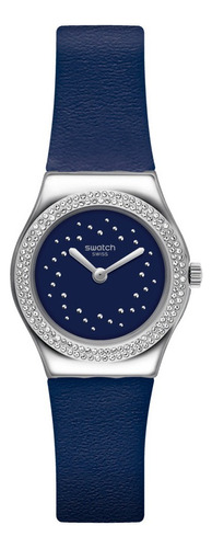 Reloj Swatch Elegantina Yss333 C Color De La Malla Azul Color Del Bisel Gris Color Del Fondo Gris
