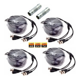 4 Cable Siames Coaxial 15m Camara Cctv Video Voltaje C Union