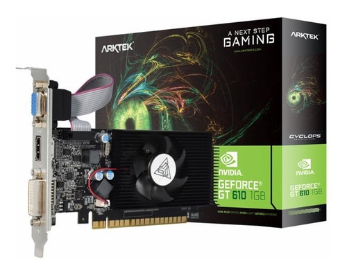 Placa De Vídeo Arktek Cyclops Gaming 1gb Geforce Gt610 Ddr3