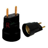 Kit Com 3 Adaptadores Soquete Bocal Tomada Plug E27 Preto