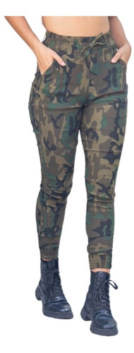 Calça Jogger Xadrez Quadriculada Camuflada Exercito Feminina