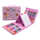 Set Kit Arte Niños Maleta Crayon Acuarela Plumon 208 Piezas