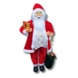 Papai Noel 110cm C/ Saco De Presente Decoração Enfeite Natal