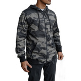 Campera Hombre Camuflado Liso Capucha Algodón Rustico Ligero