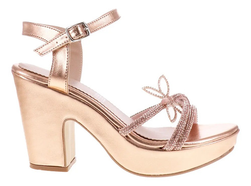 Zapatos De Tacón Casuales Dama Tira De Brillos Fiesta Aona