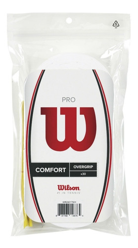 Pack X30 Cubregrips Wilson Pro Confort Overgrip Liso Blanco 