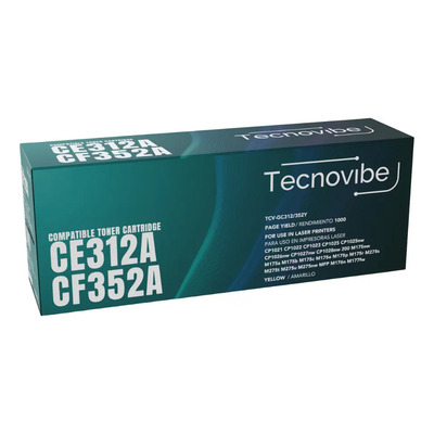 Toner Alternativo Universal Tecnovibe Ce312a Cf352a Para Hp Laserjet Color Cp1022 Cp1023 Cp1025 Cp1025nw M175nw M175a Ce312 312 312a Cf352 352 352a Amarillo