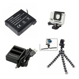 Gopro Hero 4 Silver Black Bateria Carregador Caixa Estanque