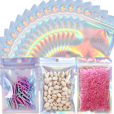 200pcs Bolsas Holograficas Tornasol Bolsas Resellables10*15
