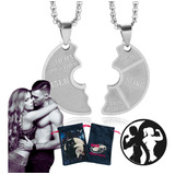 Colar Duplo Anilha Peso Casal Fitness Academia + Bag Gatos