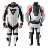 Traje Mono Daine Blanco Moto Motociclista Biker 100% Piel