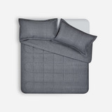 Plumón Unicolor Chambray Charcoal 2 Plazas