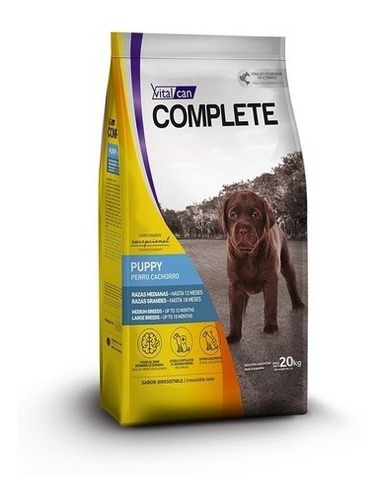 Vitalcan Complete Cachorro Raza Mediana/grande 20kg + Regalo