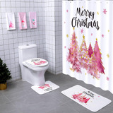 Juego De 7 Cortinas De Ducha De Navidad Para Baño, Juego De 