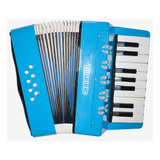 Mini Acordeon Turbo Turbinho 8 Baixos Azul Claro Sanfona