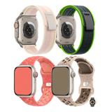 4 Correa Mica Cristal Para Iwatch Apple Watch Ultra Se 9 8 7