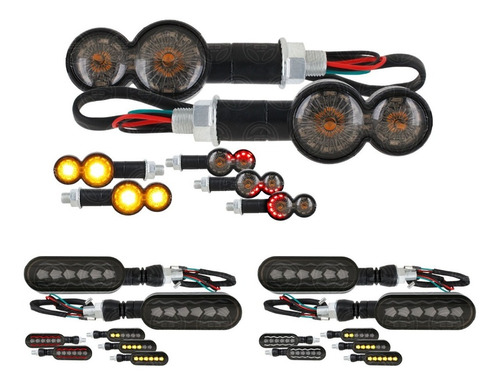 Par Direccional Intermitente Para Moto Led Gel Bicolorf