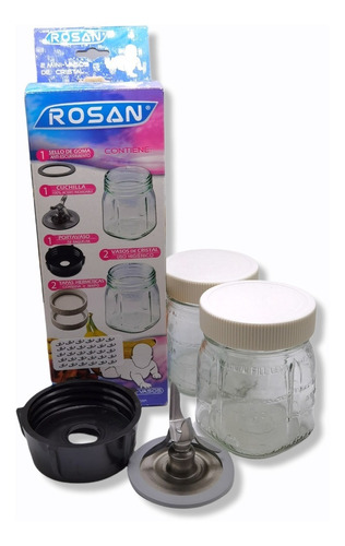 2 Mini Vasos Rosan De Vidrio Compatible Con Licuadora Oster